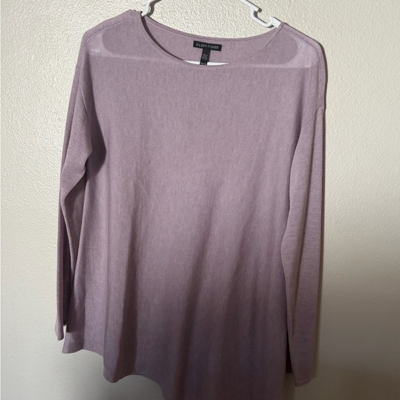 Eileen Fisher Purple Tencel Wool Asymmetric Hem Sweater Women’s XXS Lagenlook - Picture 2 of 5